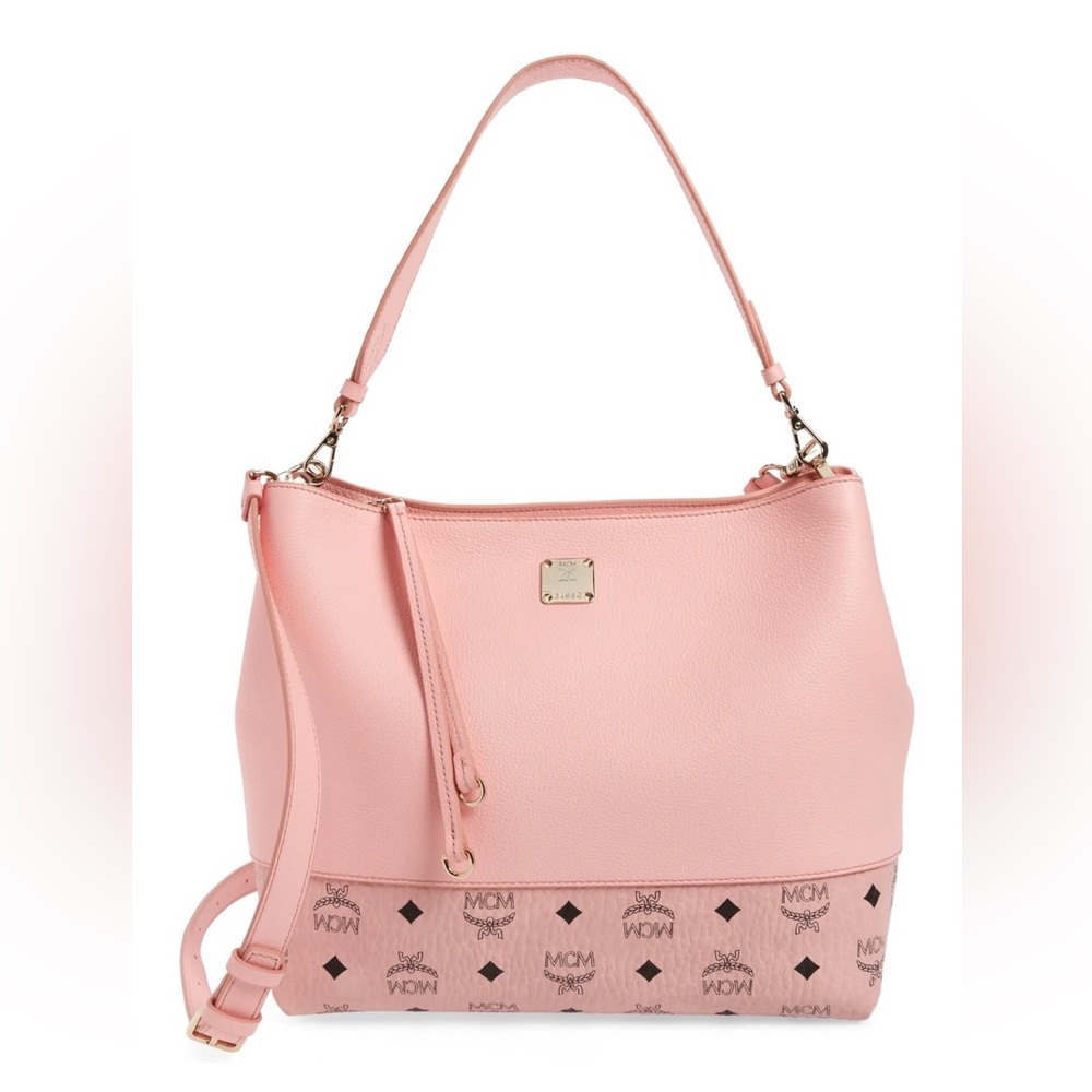 MCM Anni Medium Logo Hobo Shoulder Bag
